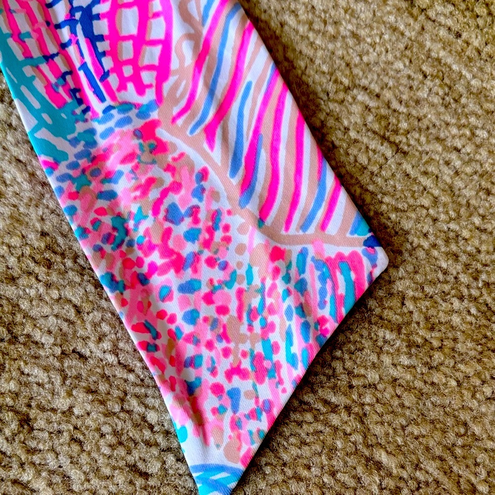 NWT Lilly Pulitzer Pink and Blue Hair Scarf - Picture 5 of 9
